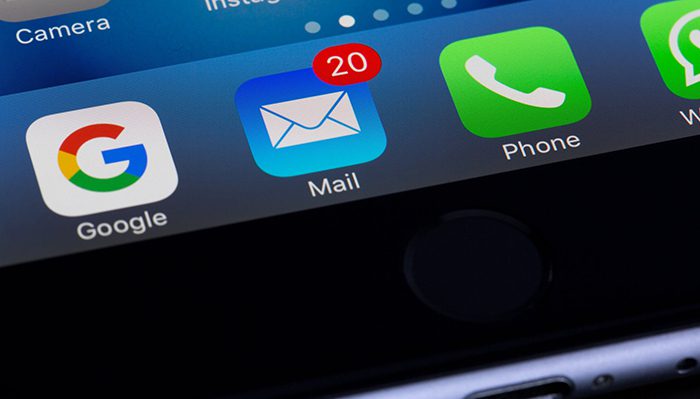 Google and Mail iOS apps on an iPhone screen